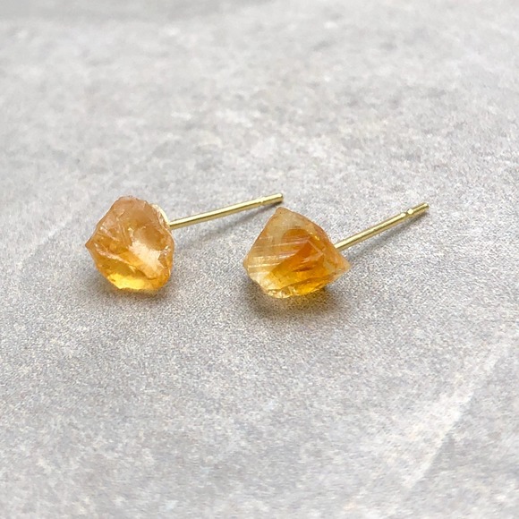 *November* Raw Citrine Earrings - Picture 1 of 5